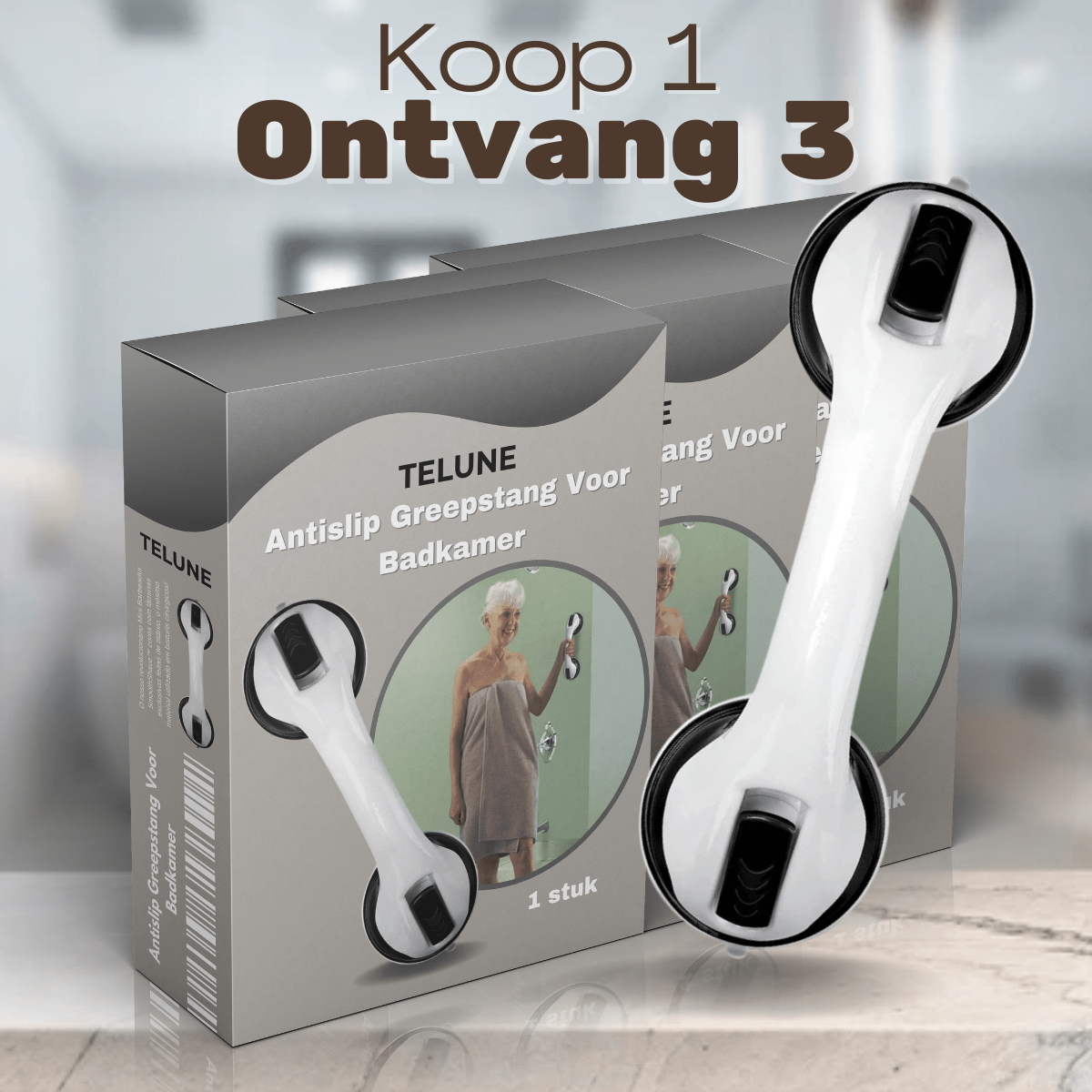 Antislip Greepstang Voor Badkamer – Koop 1, Ontvang 3! - Telune
