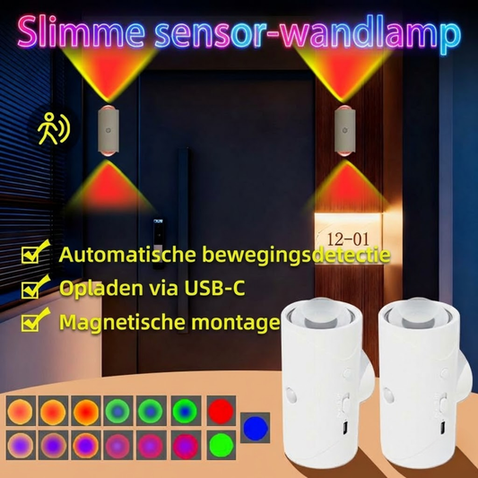 LumiAura™ – Slimme sensor - wandlamp met magnetische montage - Telune