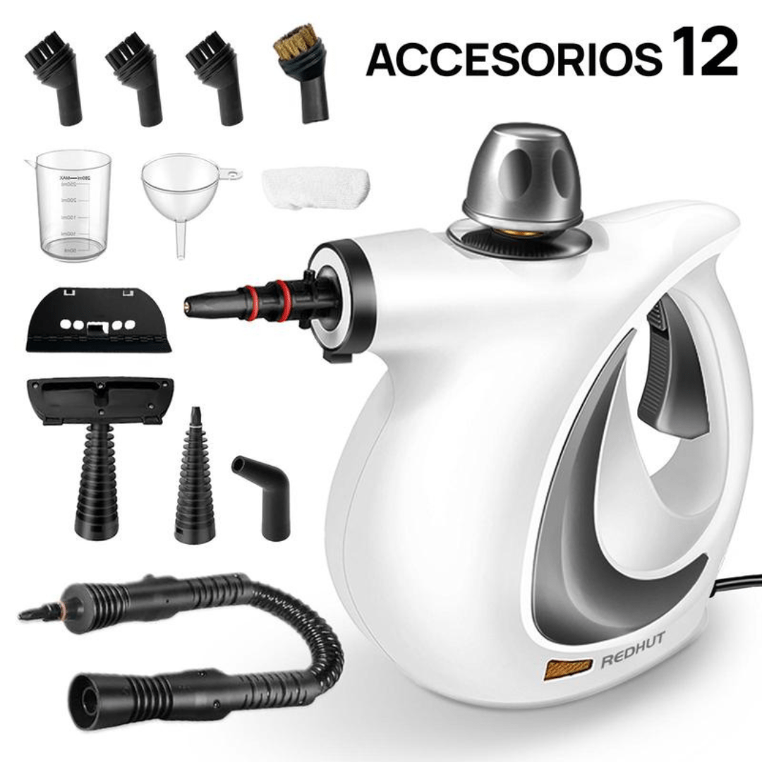 RedHut™ – Draagbare stoomreiniger met 12 opzetstukken voor keuken, badkamer & huishouden - Telune