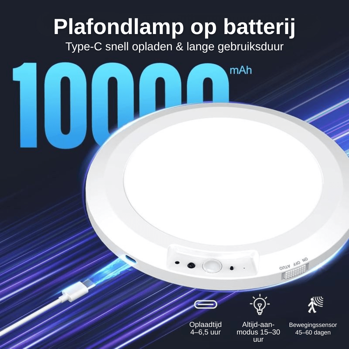 LumiNest™ – Draadloze Plafondlamp met Sensor - Telune