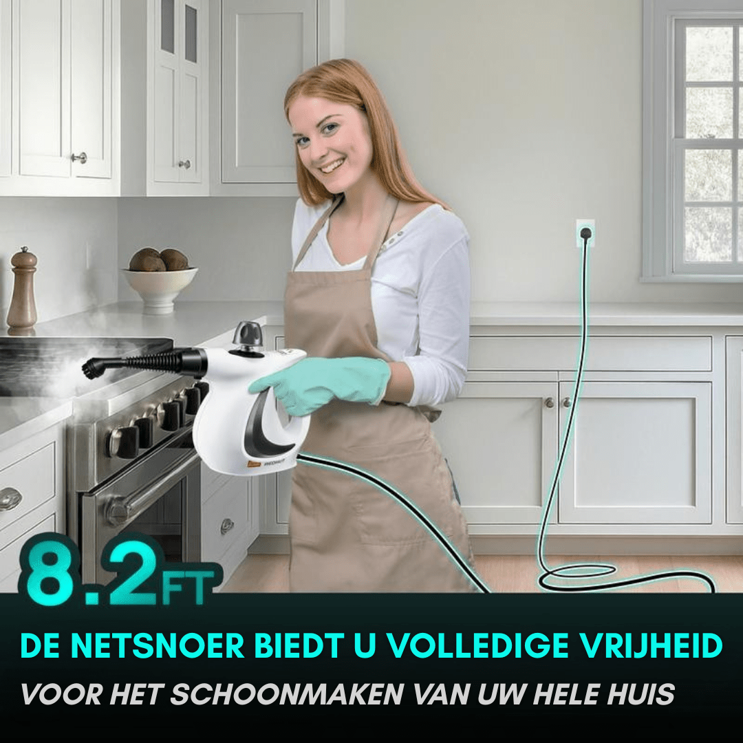 RedHut™ – Draagbare stoomreiniger met 12 opzetstukken voor keuken, badkamer & huishouden - Telune