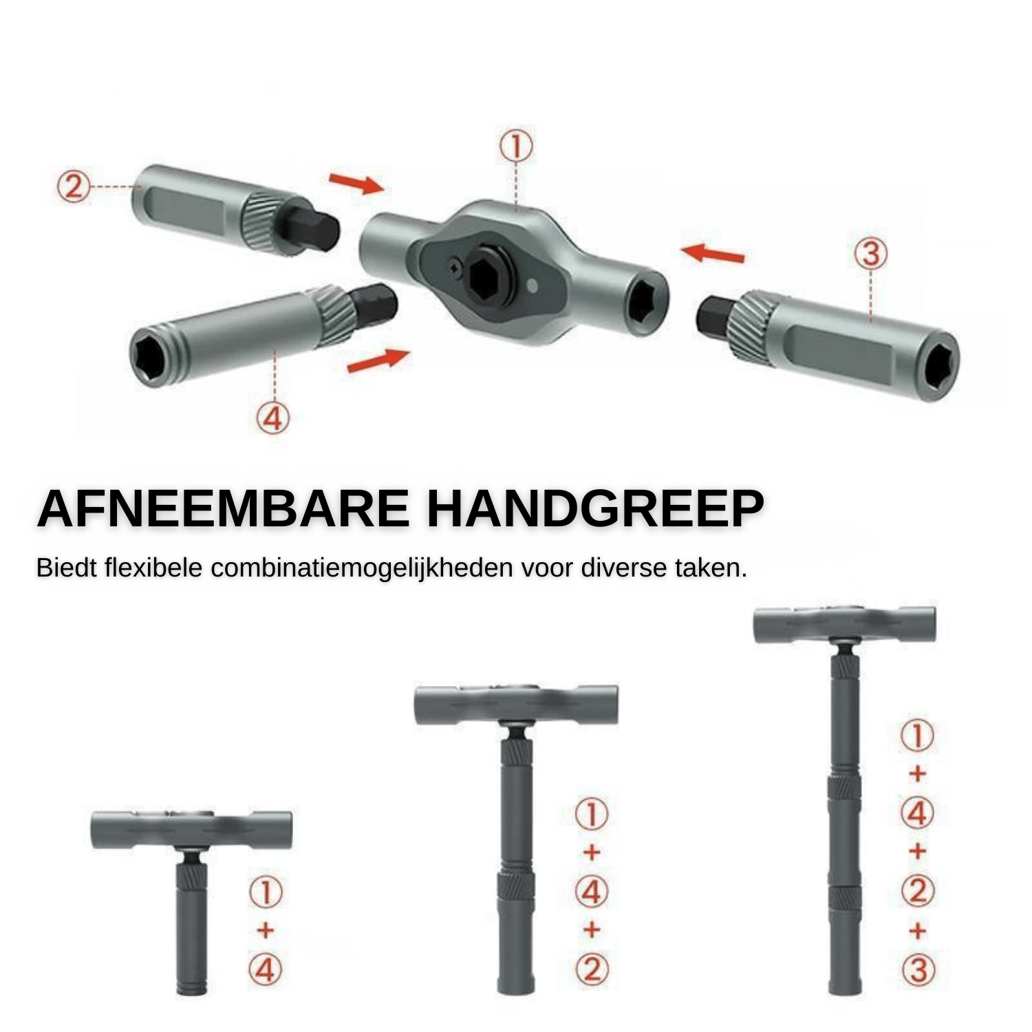 TorqMaster™ – Verstelbare T - Ratel Schroevendraaier - Telune