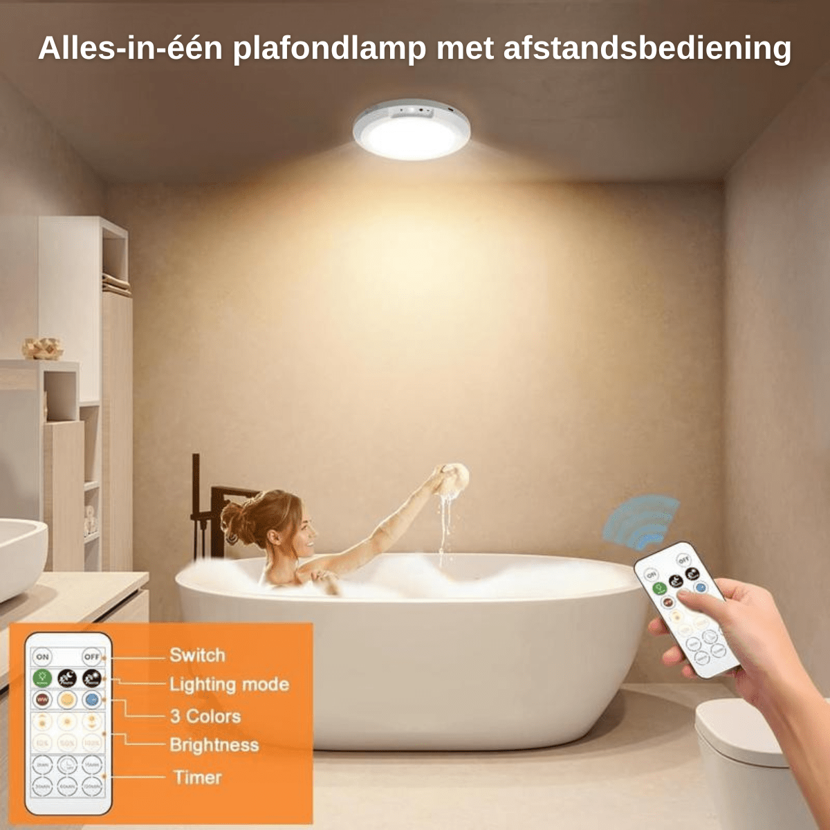 LumiNest™ – Draadloze Plafondlamp met Sensor - Telune