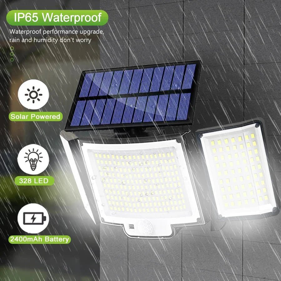TriLux™ – Driedubbele Solarlamp met Bewegingssensor - Telune