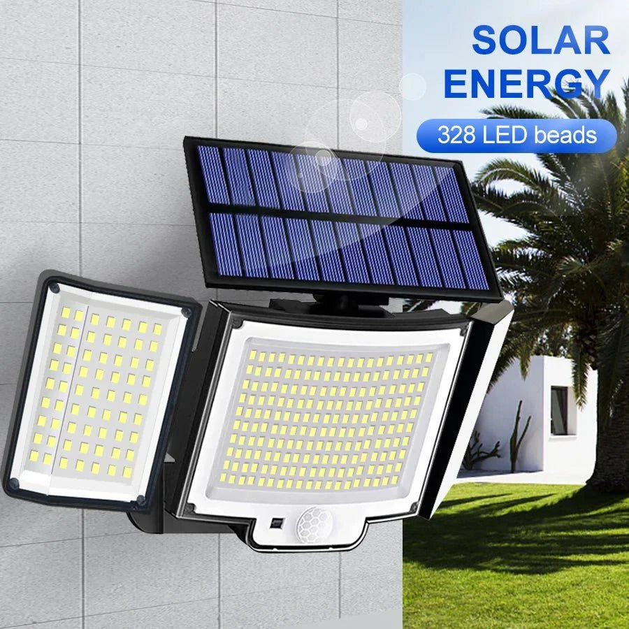 TriLux™ – Driedubbele Solarlamp met Bewegingssensor - Telune